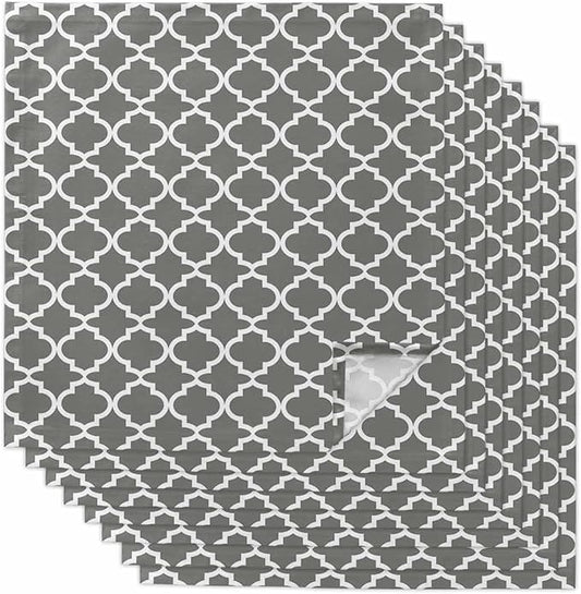 Cloth Napkins Set of 8-20x20 Inches, Gray Morocco Washable Reusable Table Napkins, Vintage Minimalist Boho Ethnic Pattern Soft & Absortbent Dining Napkin for Party Wedding Hotel Restaurant by Unknown
