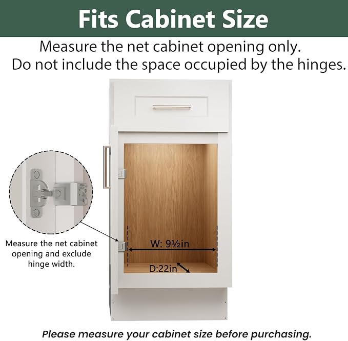 LOVMOR 2 Tier Individual Pull Out Cabinet Organizer 9" W x 21½" D, Slide Out Kitchen Cabinet Storage Sliding Shelves - Image 4