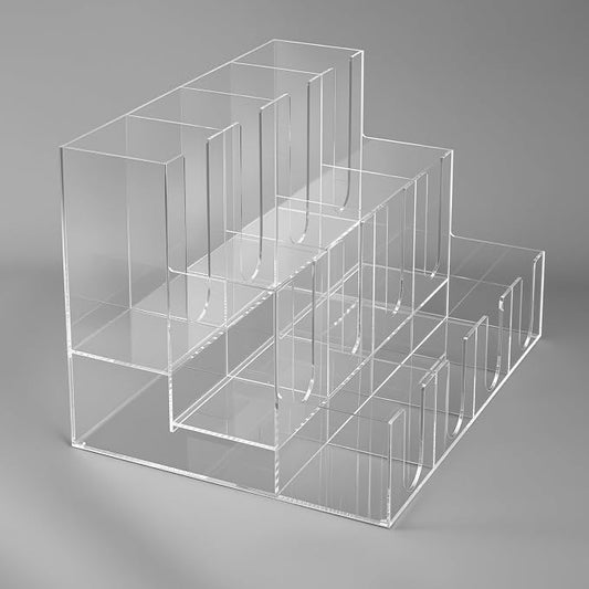 CiaoHER Large Acrylic Coffee Cup and Lid Dispenser, Clear | 12 Compartments, Counter Top, Organizes Disposable Cups, For Home or Office Use by CiaoHER