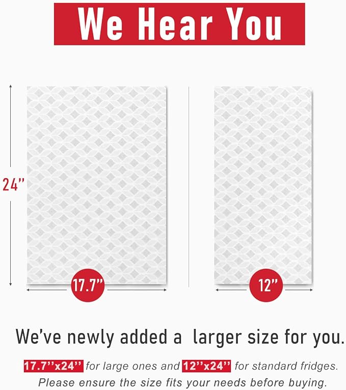 Cooyes Refrigerator Liners, Non-Slip Fridge Liners Washable, Absorbent Refrigerator Shelf Liner for Kitchen Cabinets, Non-Adhesive Refrigerator Mats Fridge bin Liners 12" x 360", Gray - Image 4