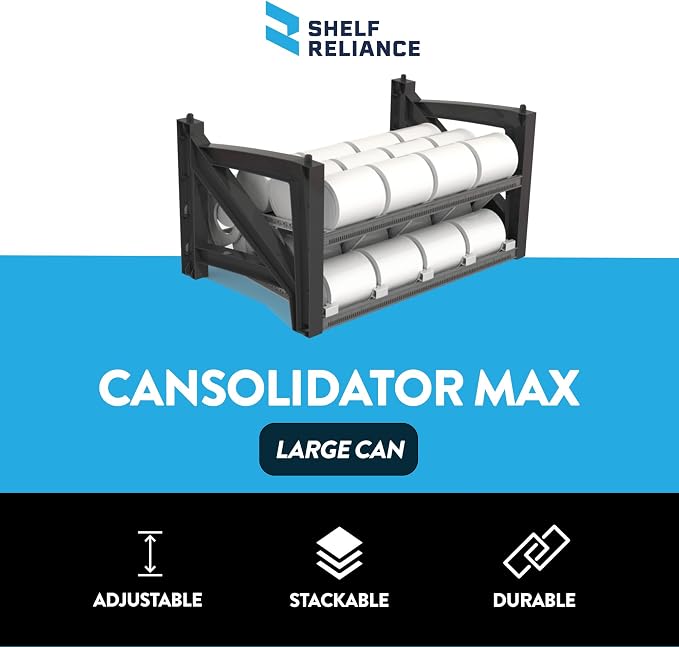 Cansolidator Max Large - 1-Pack Can Organizer for Pantry, Stackable Soda Can Storage for Kitchen, Holds 60 Large Cans of Food - Image 3