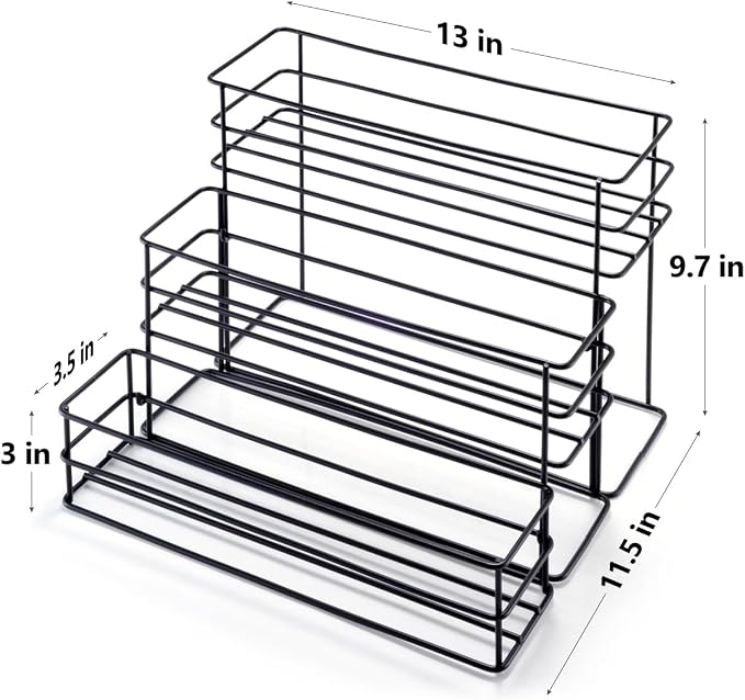 kimilus 12 Bottle Capacity Coffee Syrup Organizer 3 Tier Coffee Syrup Stand Shelf for Coffee Bar Kitchen Small Wine Rack for Bar Family Storage for Syrup Wine Dressing - Image 2