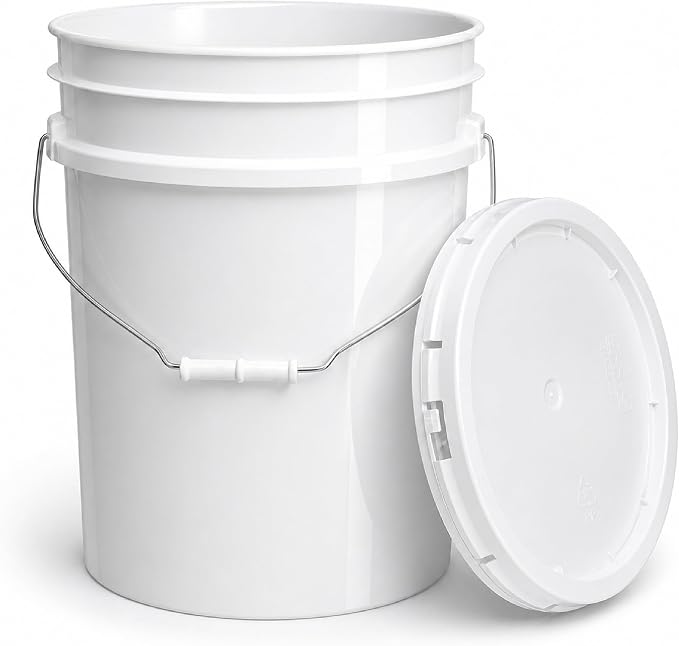 5 Gallon Bucket - Food Grade w/Lid BPA-Free,24 Pack - White | Airtight Gasketed Tear Strip Lid, Heavy-Duty 90 Mil HDPE Plastic Pail, Bulk Storage, Food Safe Durable Container, Made in USA - Image 8