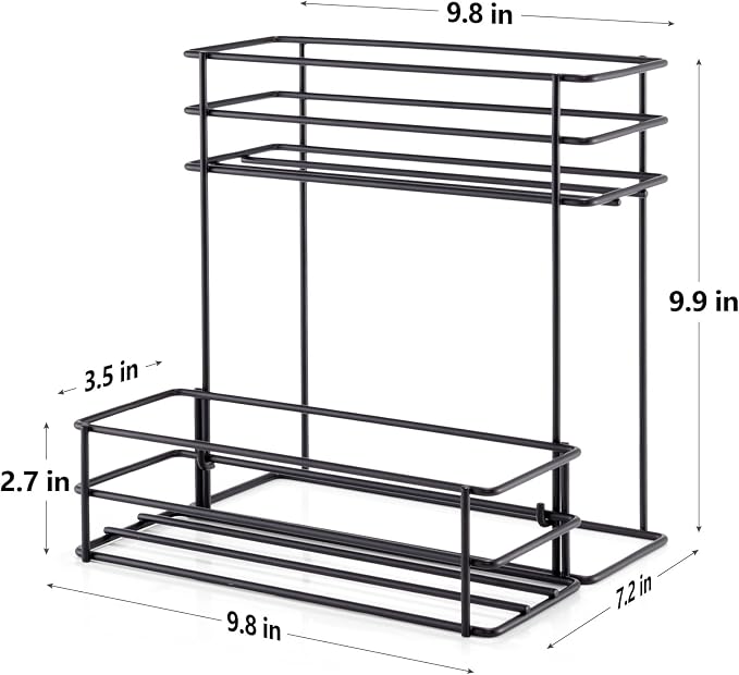 kimilus 6 Bottle Coffee Syrup Organizer Coffee Syrup Rack for Coffee Bar Kitchen Small Wine Rack for Bar Family Storage for Syrup Wine Dressing - Image 2