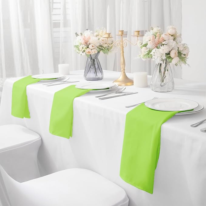 Bailarina Cloth Napkins Set of 40,17x17 inches Dinner Napkins Cloth Washable,Polyester Square Table Cloth Napkin Bulk with Hemmed Edges Ideal for Banquets, Parties and Weddings-Apple Green - Image 6