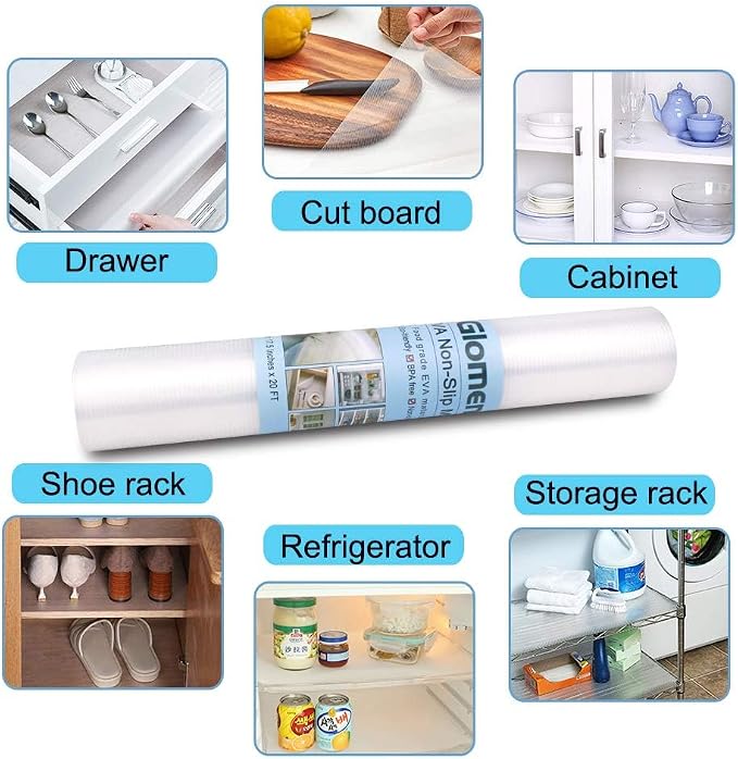 Drawer Liners for Kitchen, Shelf Liners, Washable Oil-Proof Cabinet Liner for Refrigerator, Cabinet, Drawer, Storage, Shelves, Non-Slip Shelf Liner (17.5 Inches x 20 FT x 2 Rolls)… - Image 5