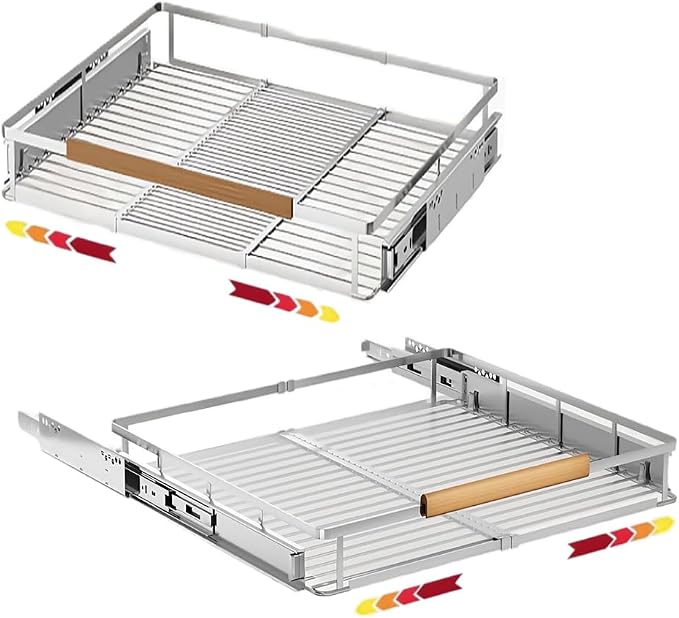 23.2~39.99"x22.5" Pull Out Cabinet Organizer，2Pack Expandable Sliding Cabinet Shelves，Side Mounting by Unknown