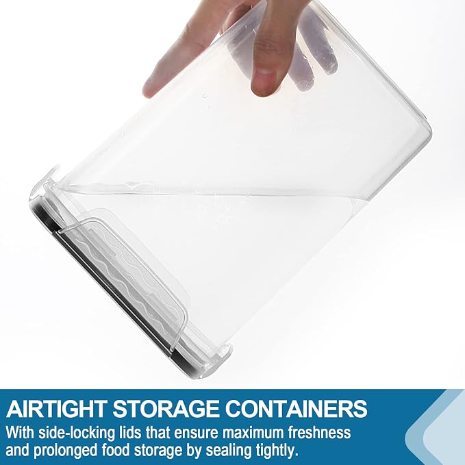 VERONES Large Tall Airtight Food Storage Containers, 10 PACK Containers Set | Plastic Airtight Kitchen & Pantry Organization, Ideal for Flour & Sugar Plastic Canisters with Labels - Image 4