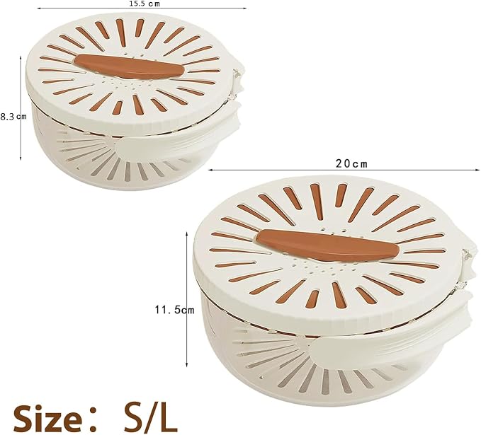 2026 New 2-in-1 Draining and Preservation Basket: Simplify Washing & Storing, Multifunctional Fruit and Vegetable Washing Bowl, Drain & Freshness Basket with Foldable Handle, Strainer, Lid (MIX#A, S) - Image 7