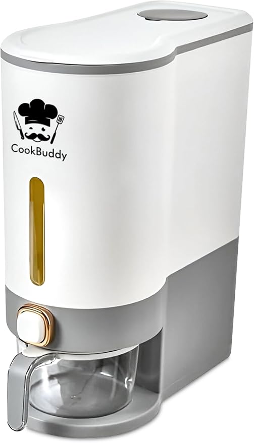 CookBuddy Rice Dispenser - 25 lb Airtight Rice Storage Container - Grain Dispenser by Unknown