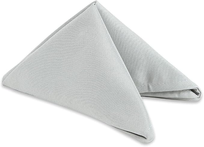 100 pcs Silver 20"x20" Polyester Cloth Napkins | Premium, soft, & durable square linen napkins, perfect for weddings, dining, restaurants, & parties. Washable. by LeadingLinens