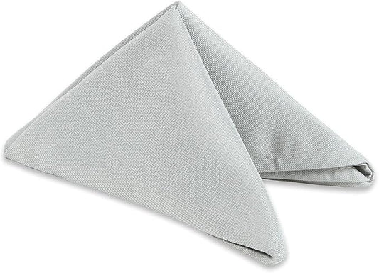 200 pcs Silver 20"x20" Polyester Cloth Napkins | Premium, soft, & durable square linen napkins, perfect for weddings, dining, restaurants, & parties. Washable. by LeadingLinens