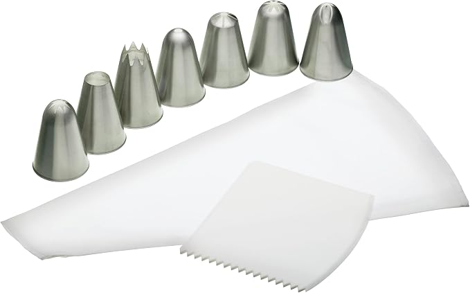KitchenCraft Sweetly Does It Piping Bag and Nozzles, Gift Boxed, Luxury 9 Piece Icing Set by KitchenCraft