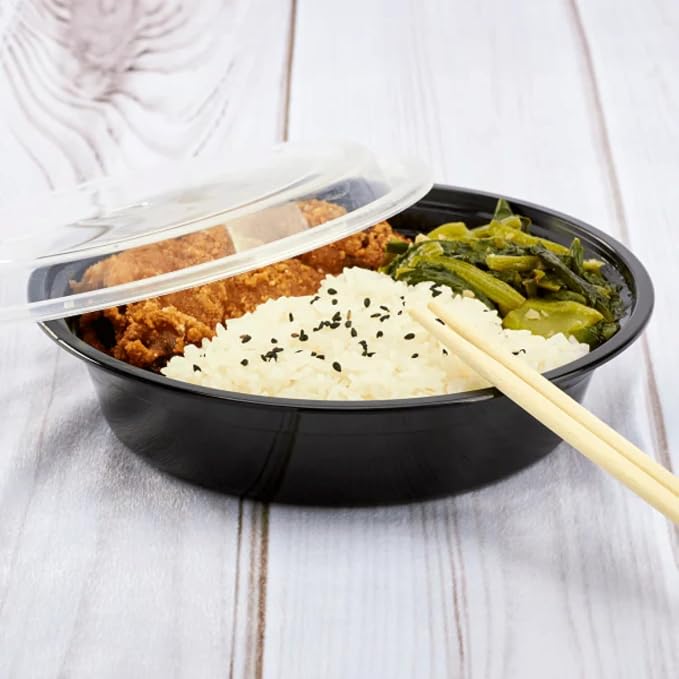 Karat Meal Prep Containers [24 oz - 150 ct] Reusable & Disposable Take Out Bowls with Lids - Microwave & Dishwasher Safe Bento Boxes - Image 7