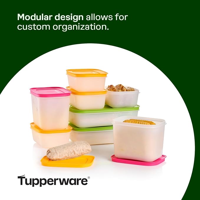 Tupperware Freezer Mates Gen II 8 Piece Food Storage Container Set, Dishwasher Safe and BPA Free (8 Containers, 8 Lids) - Image 5