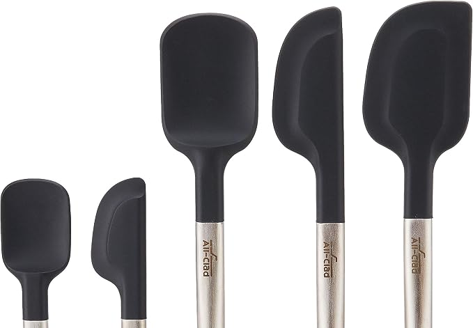 All-Clad Specialty Silicone Kitchen Gadgets 5 Piece Set, Spatulas Kitchen Tools, Kitchen Hacks Black - Image 2