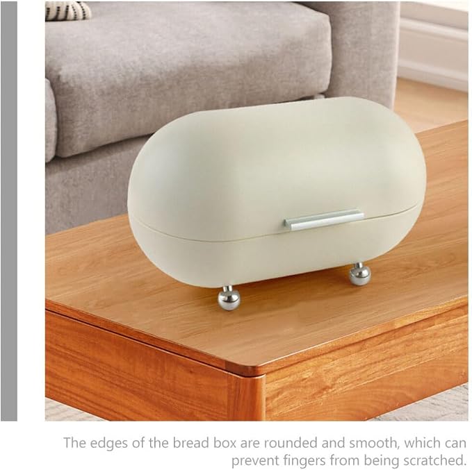 IMIKEYA Metal Bread Box Bin, 34x20cm Multi-purpose Sundries Storage Container Bread Holder Dessert Saver Dispenser for Kitchen Countertop Pastry Kitchen Pantry Organizer - Image 9