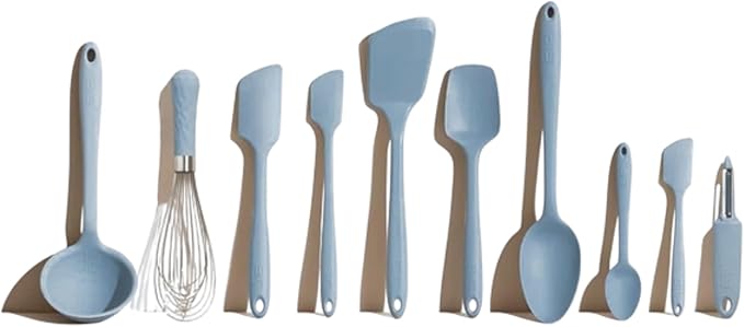 GIR: Get It Right 10-Piece Spatula Set & Silicone Utensils for Kitchen - Slate - Heat Resistant to 425°F - Dishwasher Friendly - Includes Ladle, Whisk, Potato Peeler & Kitchen Spoons by GIRGetItRight