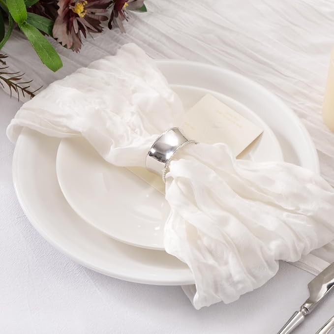 Cheesecloth Napkins Iovry White Cloth Napkins Bulk,Set of 100 - Image 5