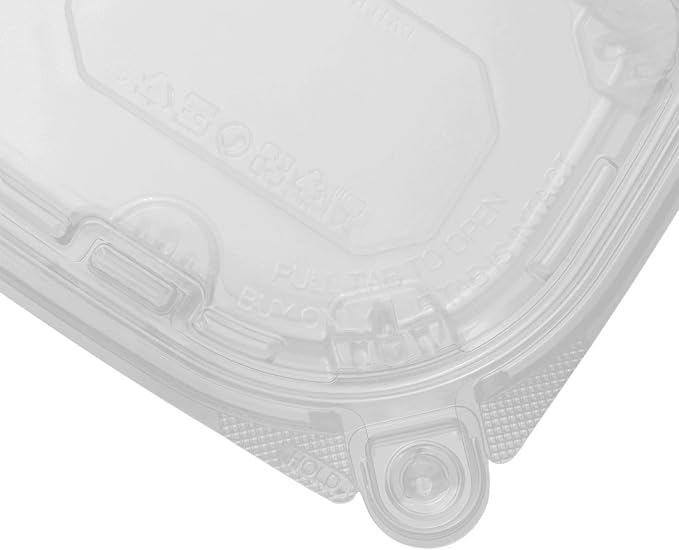 Karat 8oz PET Tamper Resistant Hinged Deli Container [200 ct] - Plastic Clamshell Food Containers, Easy Open Pull-Tab for Restaurants & Takeout - Image 9