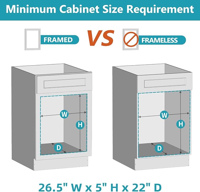 ROOMTEC Pull Out Cabinet Drawer for Kitchen Cabinets 25.5" W x 21" D, Pull Out Cabinet Organizer, Bottom Assembly, Requires At Least 26.5” Cabinet Opening, 2PCS - Image 9