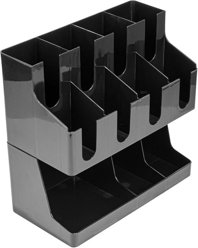 Restaurantware Restpresso Coffee Bar Organizer, 1 Count Durable 11 Compartments, Compact Size, Black Plastic Tabletop Coffee Supplies Organizer For Homes, Office Spaces, Breakrooms, and Lounges - Image 11