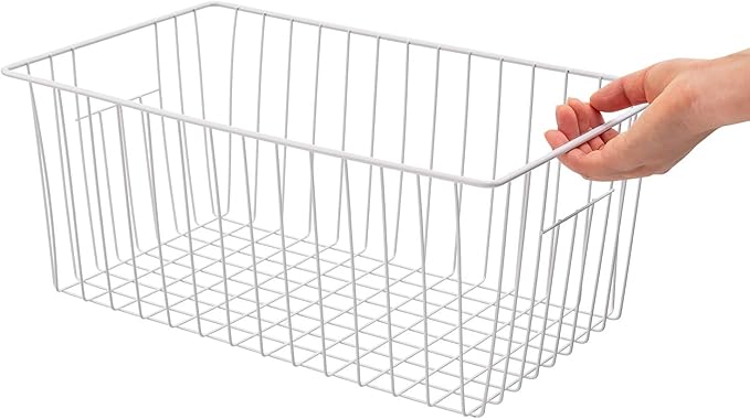 16inch Upright Freezer Organizer Baskets for 13-14,16-21 cu.ft Standup Freezer, Settle freezer chaos and reduce food waste effectively, Durable, Fully Use Space, Improve Air Circulate, White, 4pcs - Image 2
