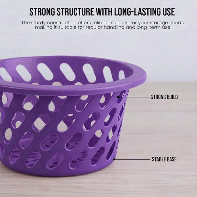 Go Hooked Plastic Storage Net Basket with Zip Closure – Multipurpose Mesh Organizer for Fruits, Vegetables, Essentials – Durable, Lightweight & Breathable Design for Home & Pantry Use (Purple) - Image 6