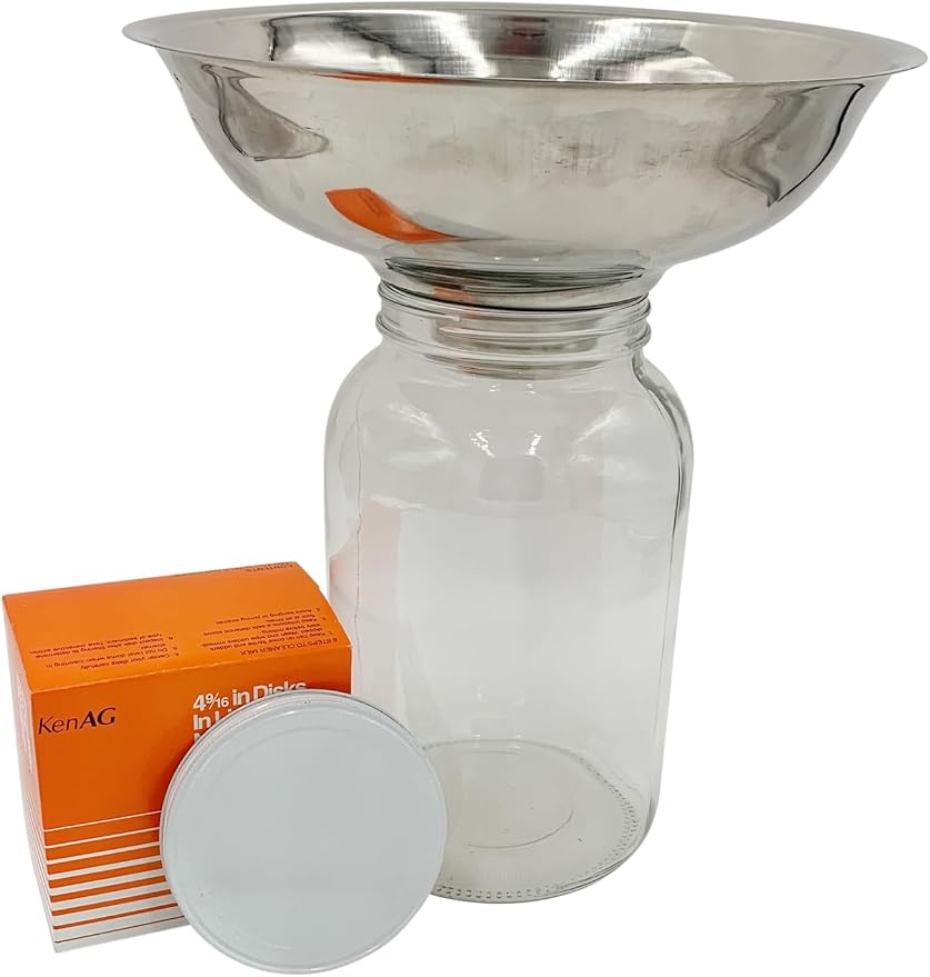 SS Strainers (Medium Strainer with Glass Jar Combo, 1 Gallon Jar Combo) by The+Dairy+Shoppe