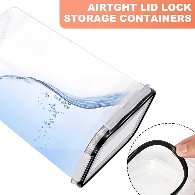 24pcs Airtight Containers, Clear Stackable Dry Food Storage | clear airtight containers with tight lids keep dry food fresh. Safe plastic, stackable for pantry kitchen storage - Image 3
