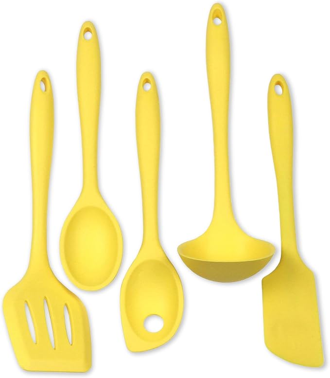 Chef Craft Premium Silicone Kitchen Tool and Utensil Set, 5 Piece, Yellow by ChefCraft