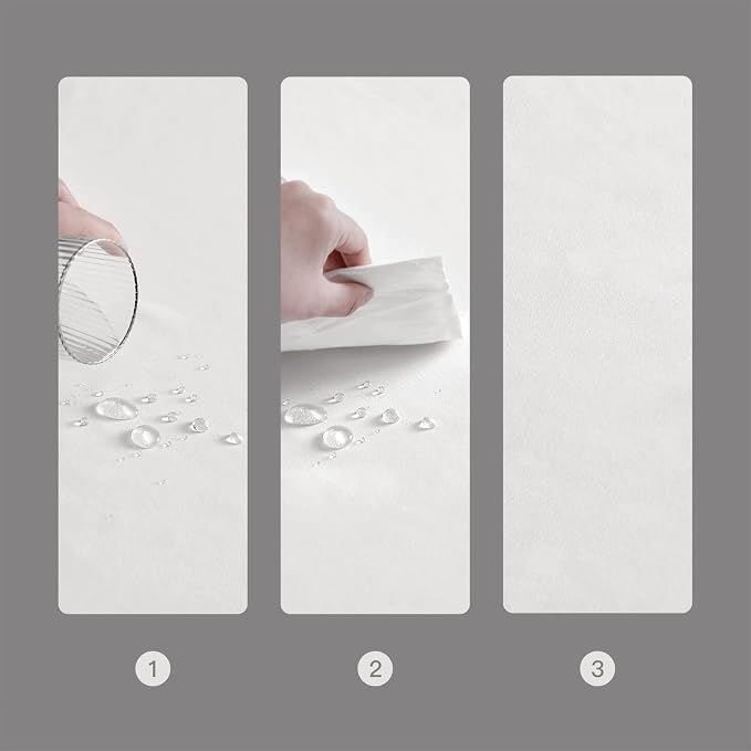BALCONY & FALCON Rectangle Table Cloth Waterproof White 95"x55" | Rectangular Washable Wrinkle Resistant Table Cloth Linen Fabric Tablecloths for Dining Party Kitchen Wedding and Outdoor Use - Image 3