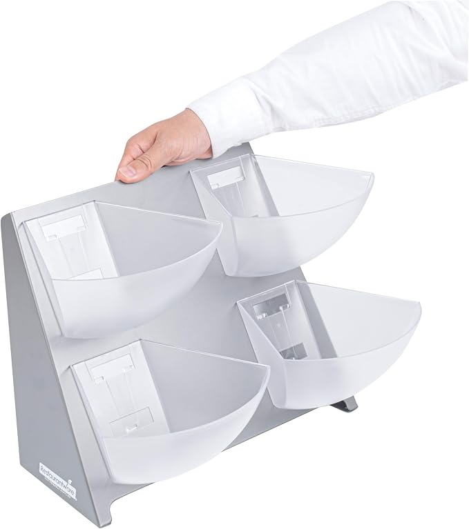 Restaurantware Condiment Organizer 1 Case 15.5 x 10 x 10.5 Inches Countertop Bin Holder Stainless Steel Removable Compartment Caddy Silver Tray for Coffee Station or Buffet Display - Image 10