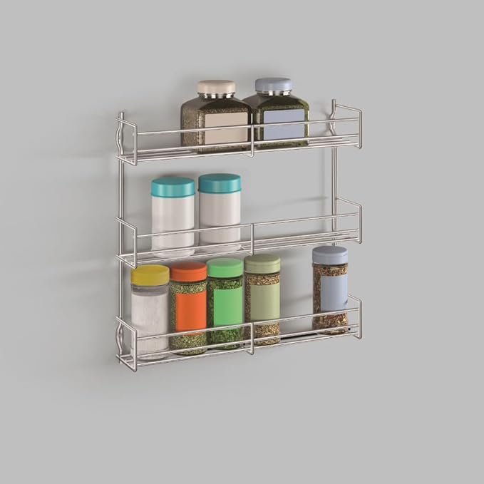 Metaltex 3-Tier 30 x 7 x 30 cm Chrome Plated Spice Rack - Image 6