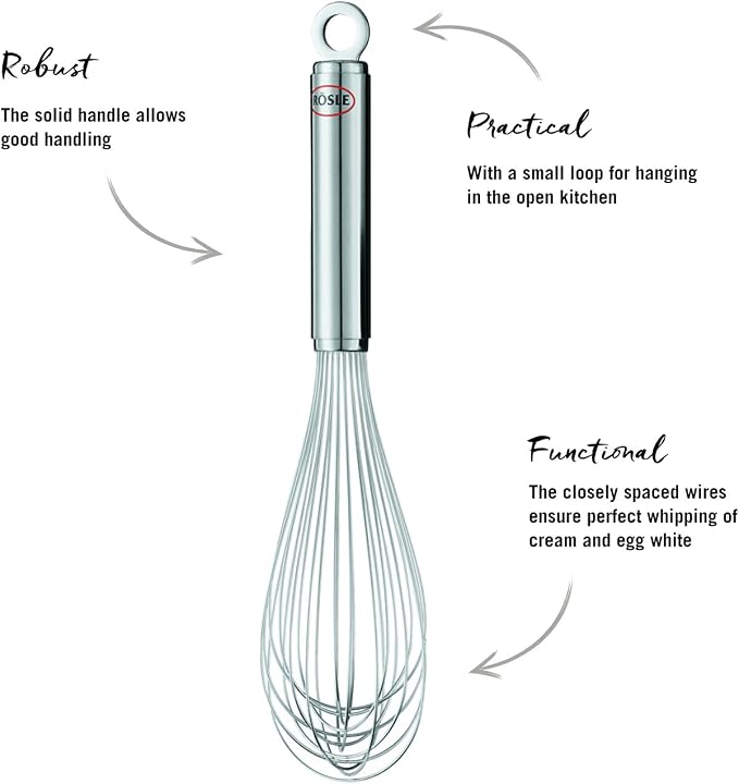 Rösle Stainless Steel Balloon Egg Whisk, 14 Wire, 12.6-inch, silver (95611) - Image 3