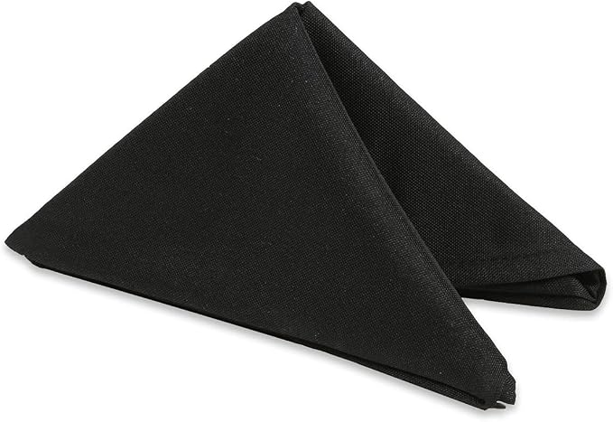 100 pcs Black 20"x20" Polyester Cloth Napkins | Premium, soft, & durable square linen napkins, perfect for weddings, dining, restaurants, & parties. Washable. by LeadingLinens