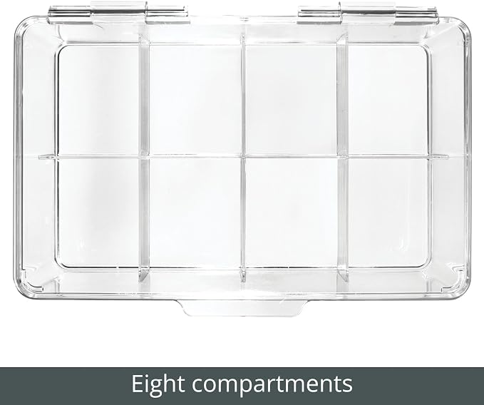 mDesign Tea Bag Single Serve Pouch Divided Box Holder Organizer, Clear - Image 5