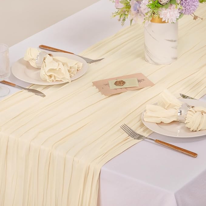 Cloth Napkins Set of 10 21"x21" Reusable Cheesecloth Napkins Bulk Beige | Boho Rustic Dinner Napkins Washable Gauze Table Napkins Cloth Hemmed Edges for Wedding Bridal Shower Family Gathering Decor - Image 4