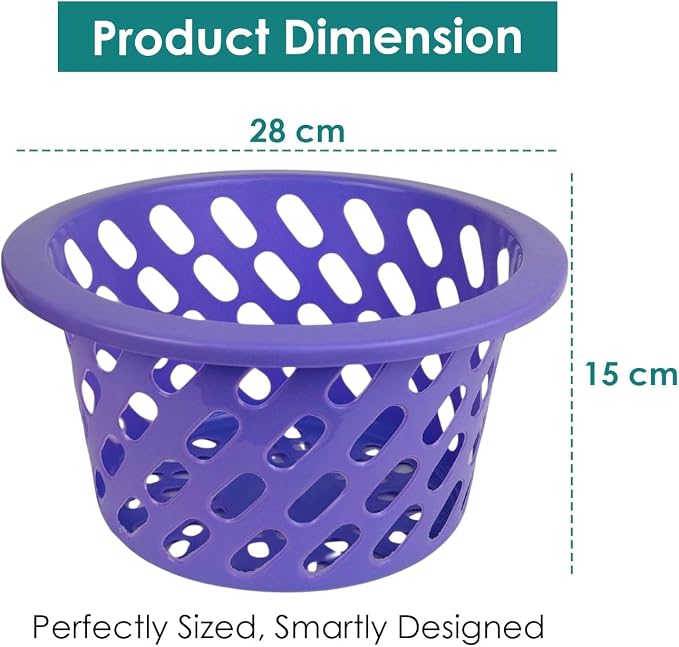 Go Hooked Plastic Storage Net Basket with Zip Closure – Multipurpose Mesh Organizer for Fruits, Vegetables, Essentials – Durable, Lightweight & Breathable Design for Home & Pantry Use (Purple) - Image 4