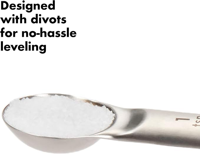 OXO Good Grips 4 Piece Stainless Steel Measuring Spoons with Magnetic Snaps, (Pack of 2) - Image 9