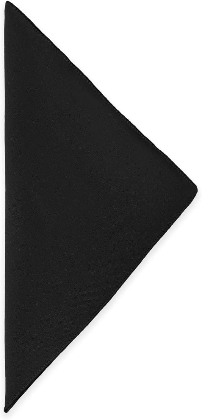 17x17-Inch Cotton-Feel Cloth Napkins, Black, Set of 120 | Bulk Case of 10 Dozen, Square, 100% Spun Polyester Fabric, MJS-Spun Construction, Cotton-Like Hand, Machine Washable - Image 2