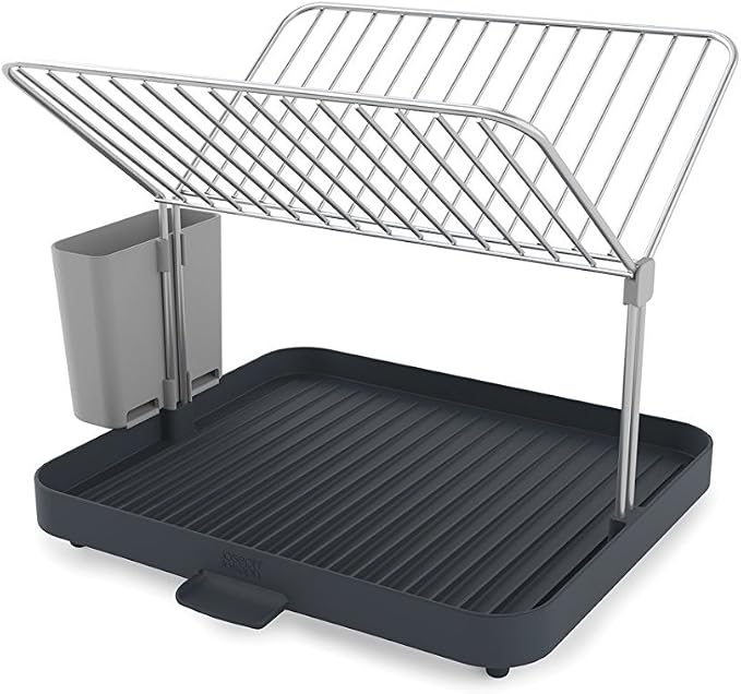 Joseph Joseph Y-Rack Dish Rack and Drain Board Set with Cutlery Organizer Drainer Drying Tray, Large, Gray - Image 7