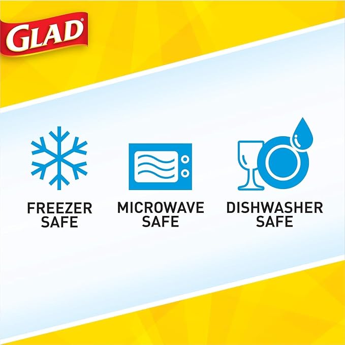 Glad GladWare Tall Entree Containers, Large Square, 42 Oz, 3 Count, 2-Pack | Stacks neatly in the fridge or freezer, ideal for casseroles and bulk meal prep, freezer safe - Image 6