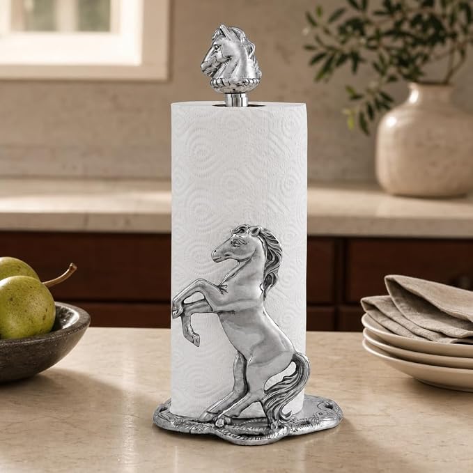 Arthur Court Horse Paper Towel Holder - Decorative Aluminum Equestrian Kitchen Accessory - 14.5 Inch Tall - Image 2