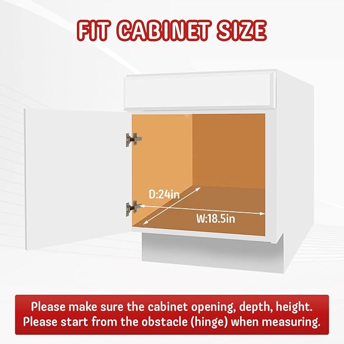 LOVMOR Pull Out Cabinet Organizer and Storage 17" W x 21" D, Slide Out Shelves for Kitchen Cabinets - Image 5
