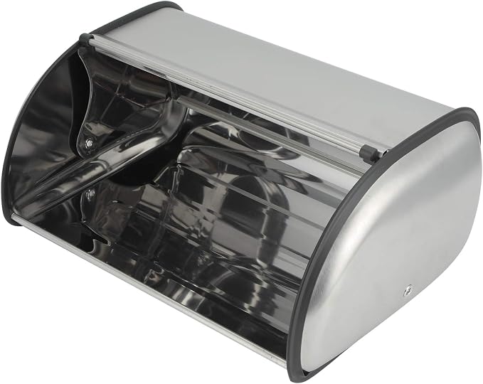 Stainless Steel Bread Box for Kitchen Countertop Bread Storage Bin with Roll Up Lid Large Capacity Bread Keeper 13x9.4x5.9inch - Image 9