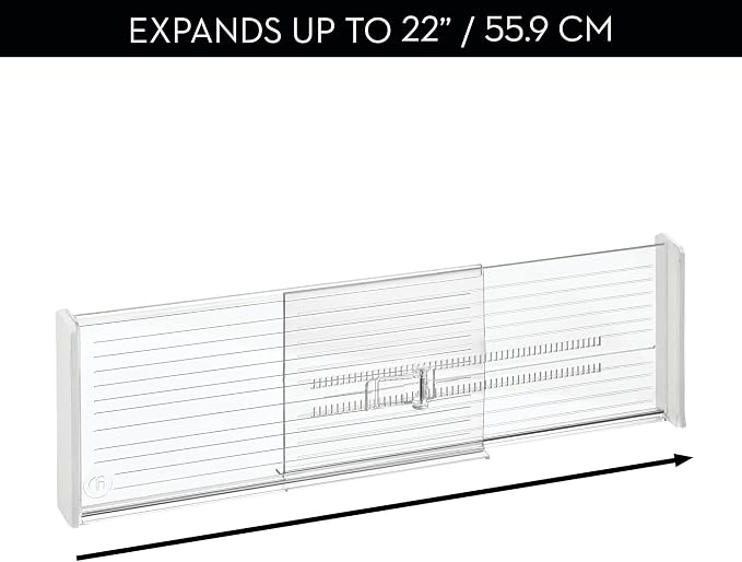 iDesign Expandable Deep Drawer Dividers, Set of 4, Clear | Kitchen, Dresser, Desk Drawers - Image 4
