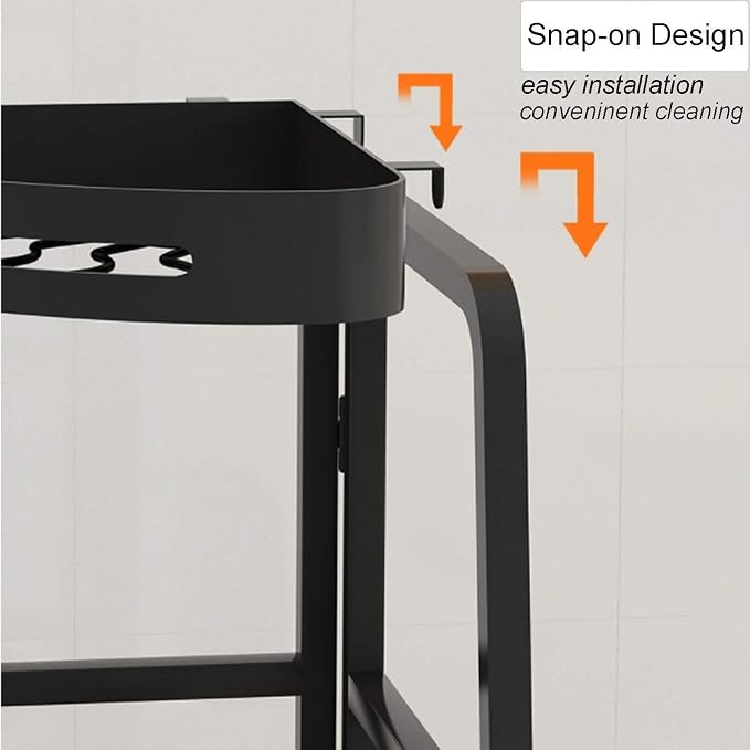 Dish Drying Rack Organization Sturdy Triangle 2 Tier Dish Drainer Multi-Functional Dish Dryer Holder with Utensil Holder Flatware Caddy - Image 4