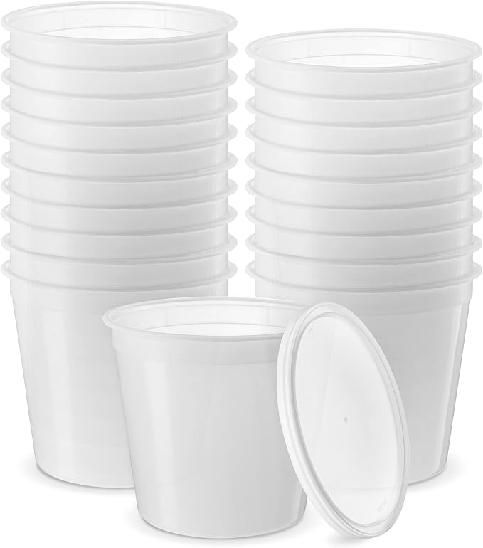 GUSTO [20 Sets] 86 oz. Plastic Food Storage Deli Containers with Lids, Ice Cream Bucket & Soup Pail - (Formerly Comfy Package) - Image 5