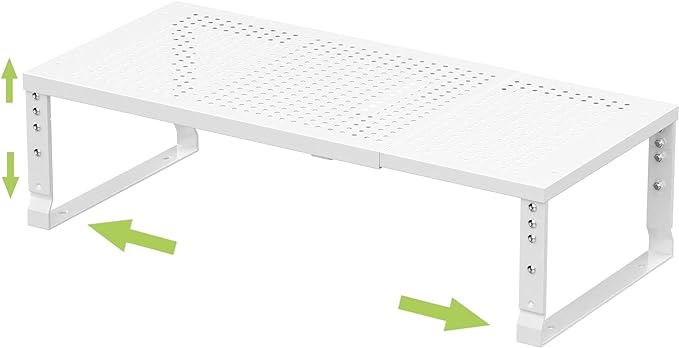 Jojocross Expandable Adjustable Stackable Kitchen Organizer, Spice Rack,Metal Pantry Storage Shelves Racks,Counter Shelf for Cabinets, Countertop, Cupboard (1 Pack/Large/White) by JOJOCROSSHIGHQUALITYLIFE